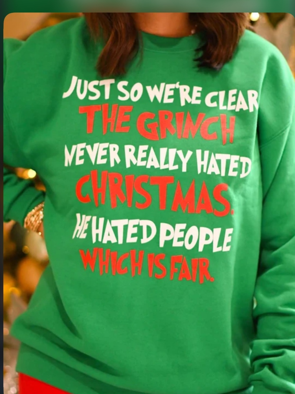 Dr. Seuss’ Grinch green Hate people Christmas sweatshirt size Medium